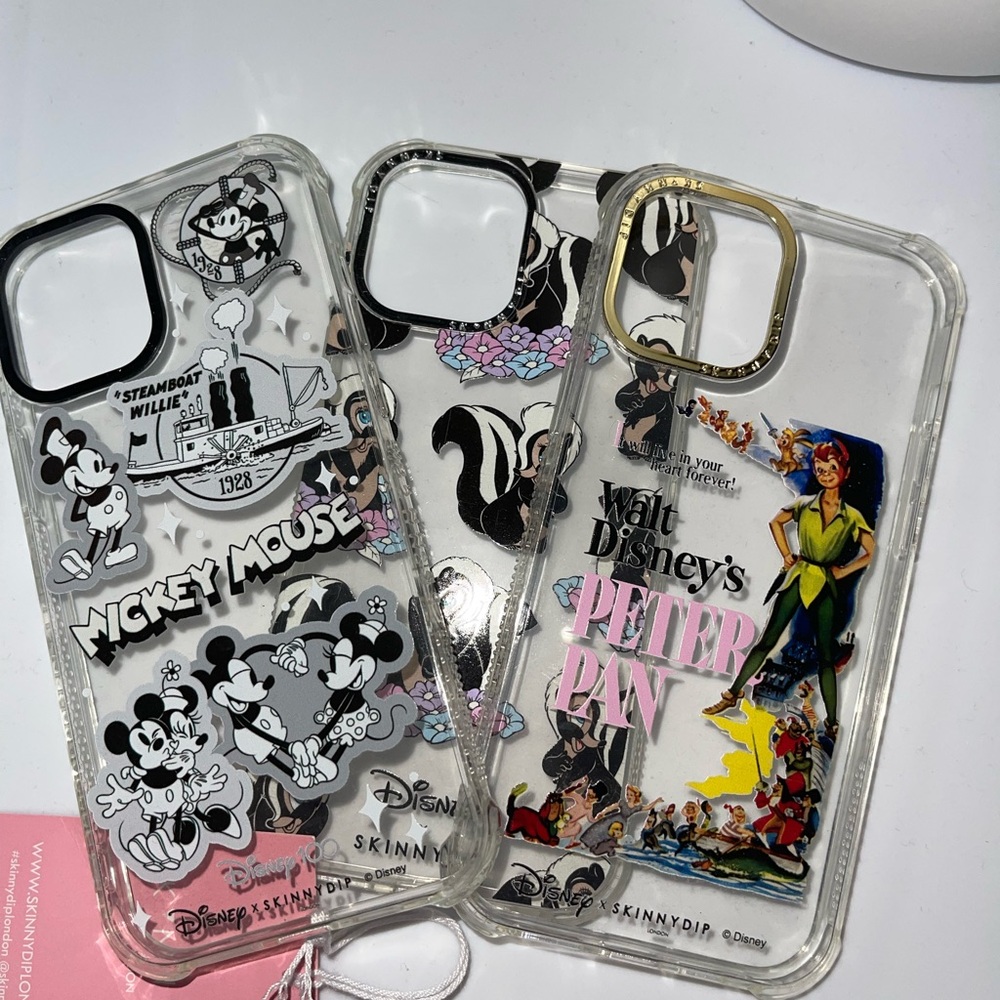 Disney Mickey Mouse and Peter Pan Phone Case Trio - Black, Gold, White